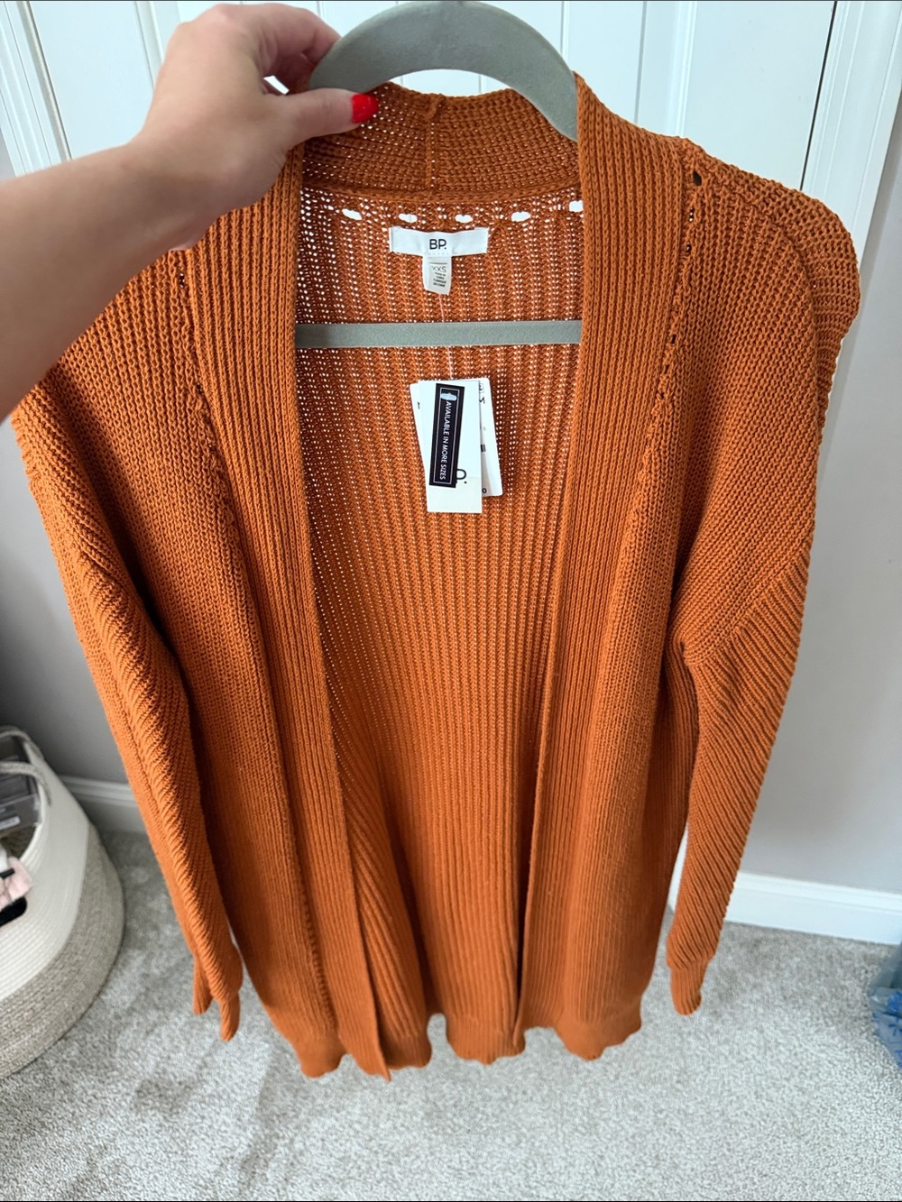 bp Open-Front Cardigan in Rust